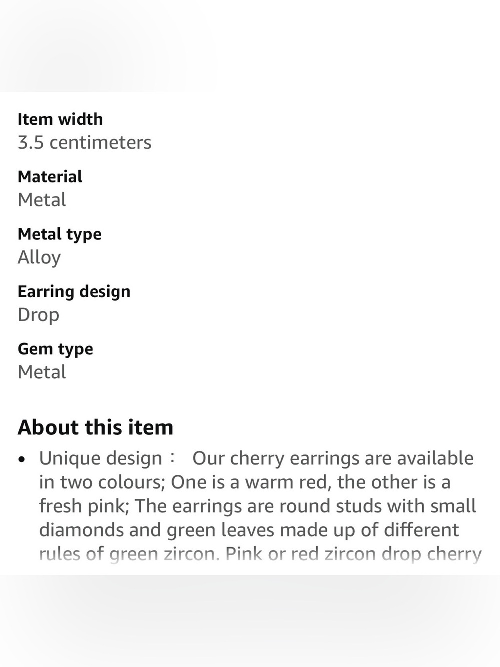 #3059**nOir Jewelry Pink & Green Crystal Cherry Drop Earrings - Picture 6 of 17